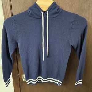 Long Wharf Supply Seawell™ Hooded Sweater Men's M Marine Blue Cream Nautical